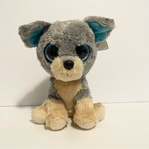 TY Beanie Boos Scraps Boo Puppy Dog Glitter Sparkle Purple Tag Toy 6”